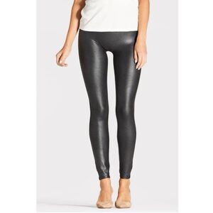 Spanx Power Waistband Faux Leather Pebble Leggings Size Large